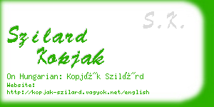 szilard kopjak business card